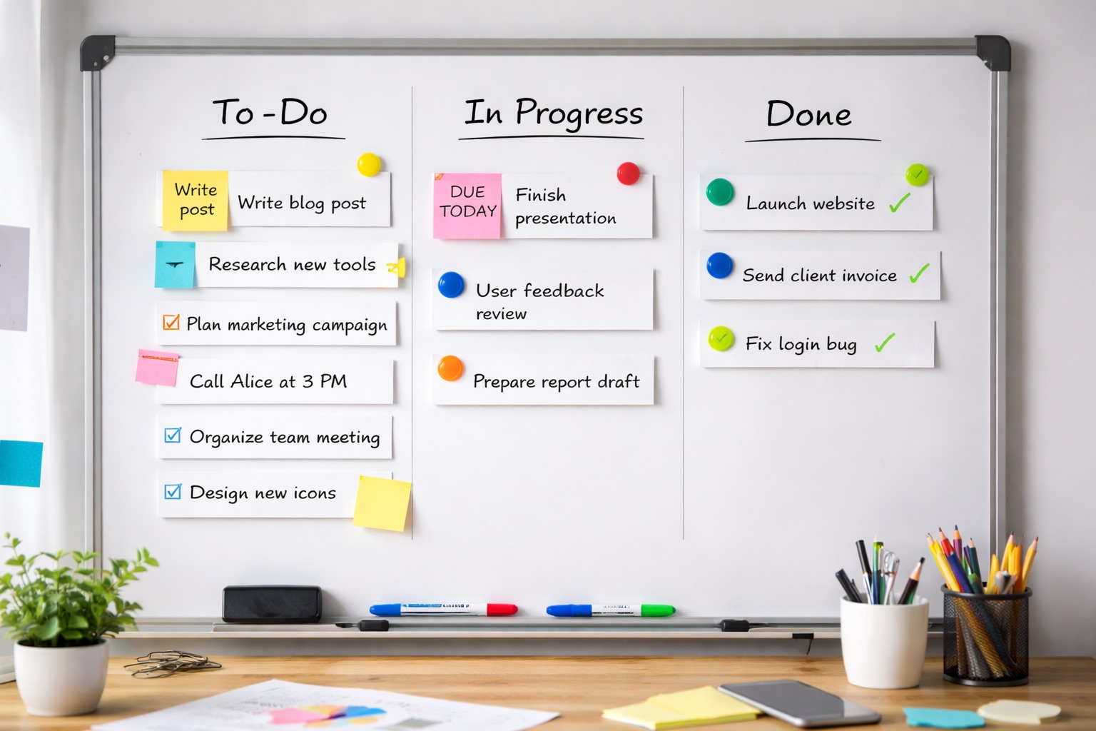 Beispiel: Whiteboard-Foto als Input für die Bildanalyse